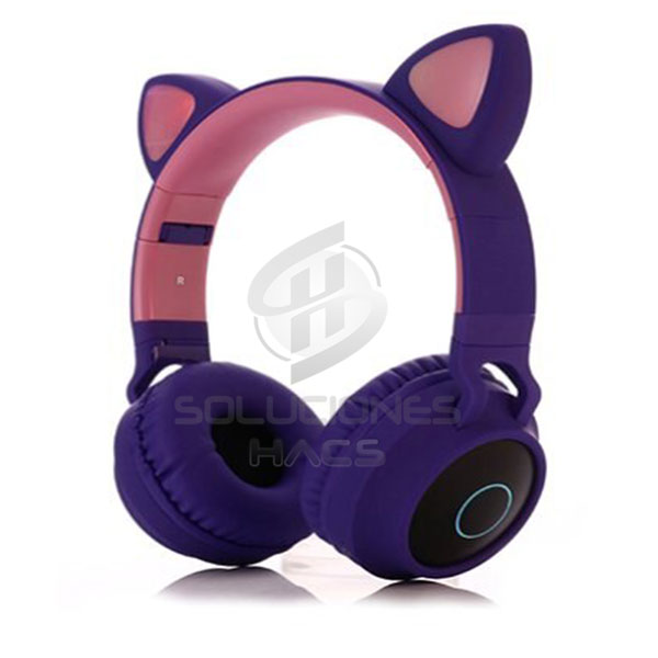 Combo Auricular Bluetooth Orejas De Gato Y Micrófono Karaoke