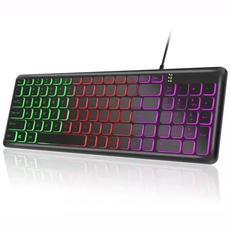 Teclado Gamer Seisa Teclas Redondas Luces Led - Imagen 2