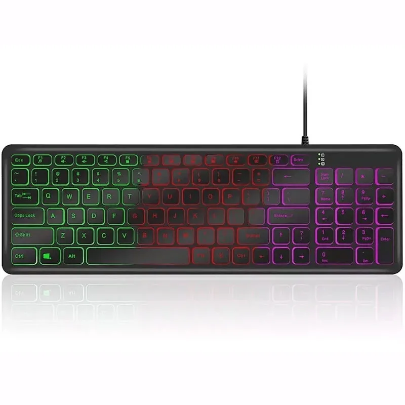 Teclado Gamer Seisa Teclas Redondas Luces Led