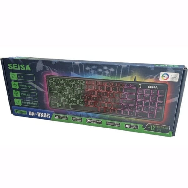 Teclado Gamer Seisa Teclas Redondas Luces Led - Imagen 4