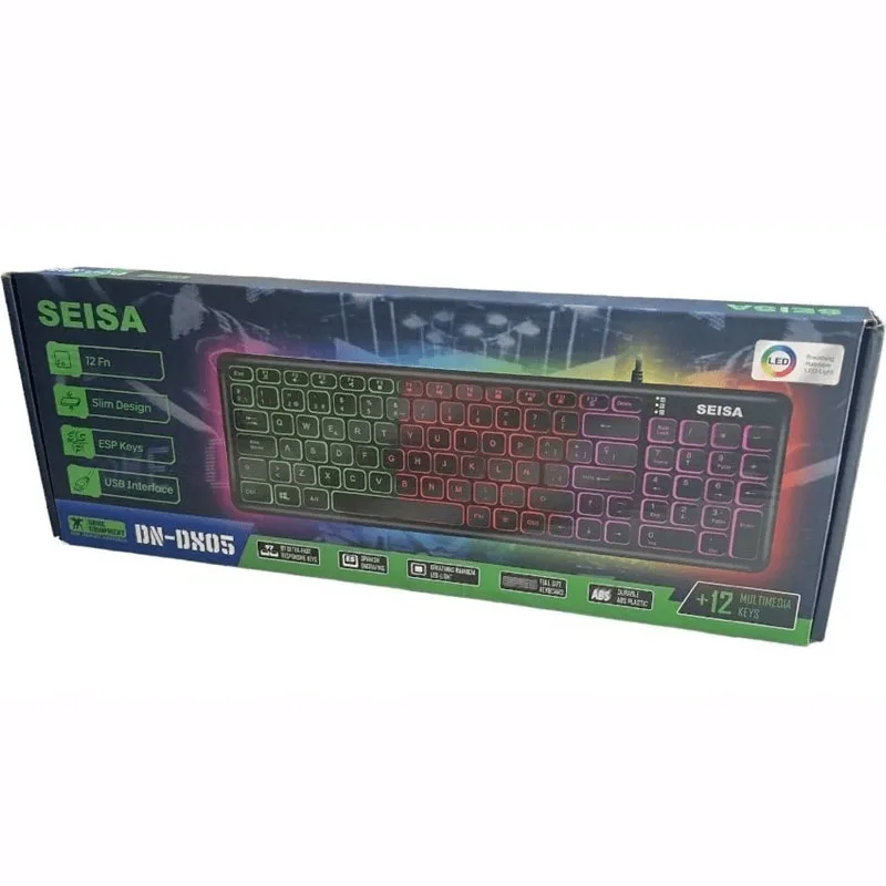 Teclado Gamer Seisa Teclas Redondas Luces Led - Imagen 4