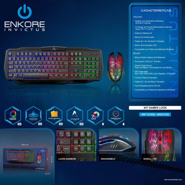 Kit Gamer Invictus Teclado + Mouse + Pad - Imagen 6