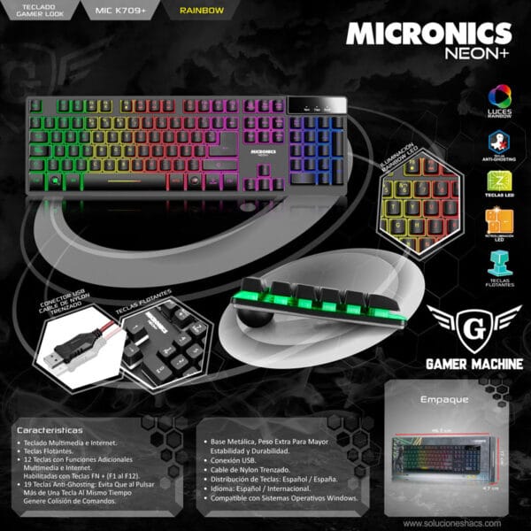 Teclado Gamer Micronics Neon - Imagen 7