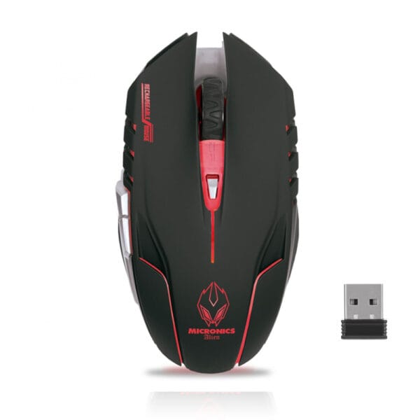 Mouse Inalambrico Recargable Alien + Pad Mouse