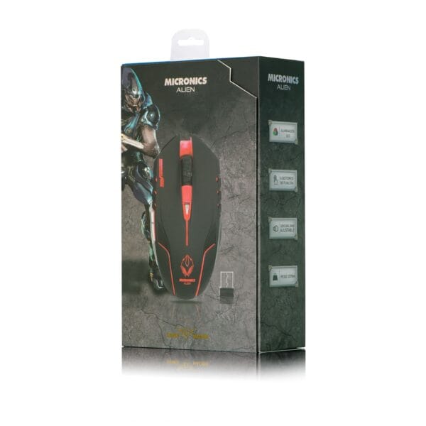 Mouse Inalambrico Recargable Alien + Pad Mouse - Imagen 3