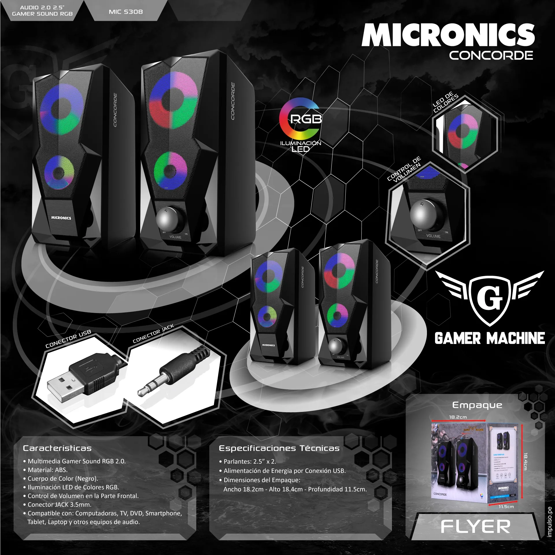 Parlantes Micronics Concorde Rgb - Imagen 5