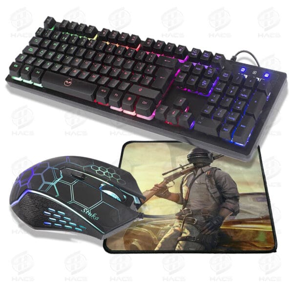 Kit Gamer Teclado + Mouse + Pad, Stuka