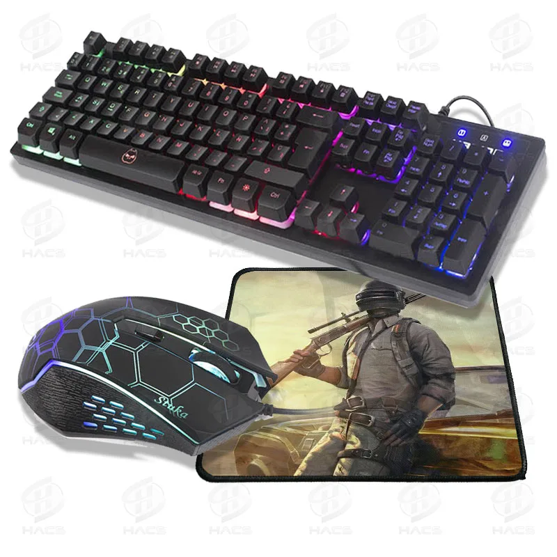 Kit Gamer Teclado + Mouse + Pad, Stuka