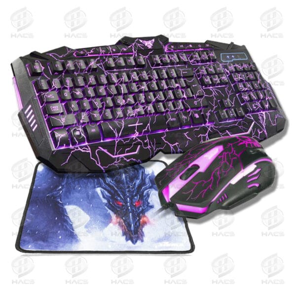 Kit Gamer Teclado + Mouse + Pad, Luces Led